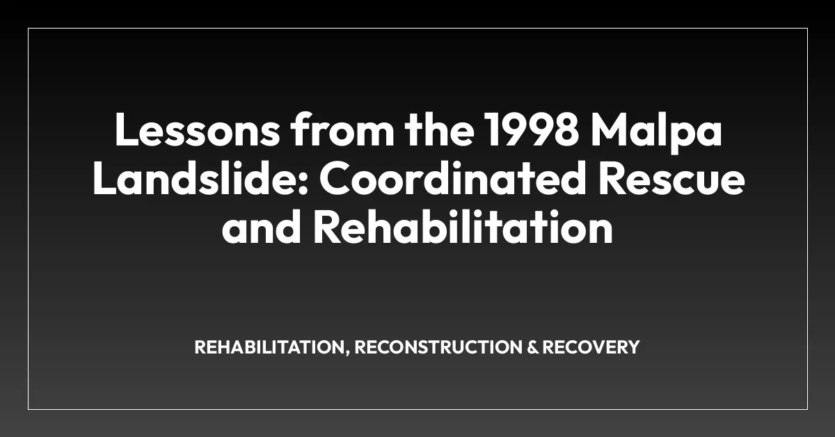 Lessons from the 1998 Malpa Landslide: Coordinated Rescue and Rehabilitation