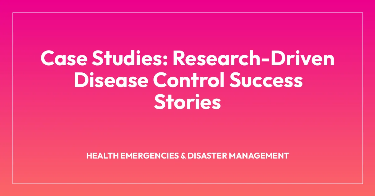 Case Studies: Research-Driven Disease Control Success Stories