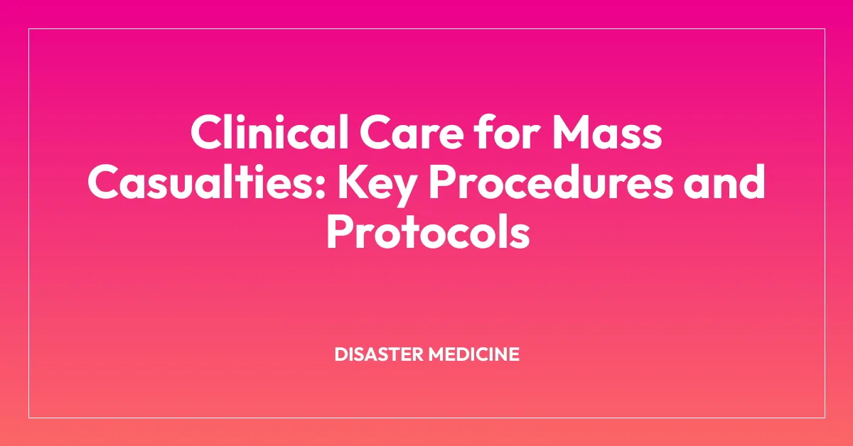 Clinical Care for Mass Casualties: Key Procedures and Protocols