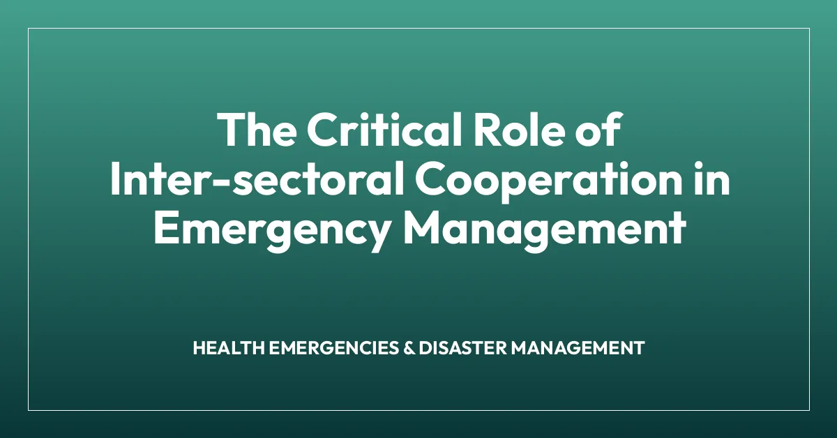 The Critical Role of Inter-sectoral Cooperation in Emergency Management