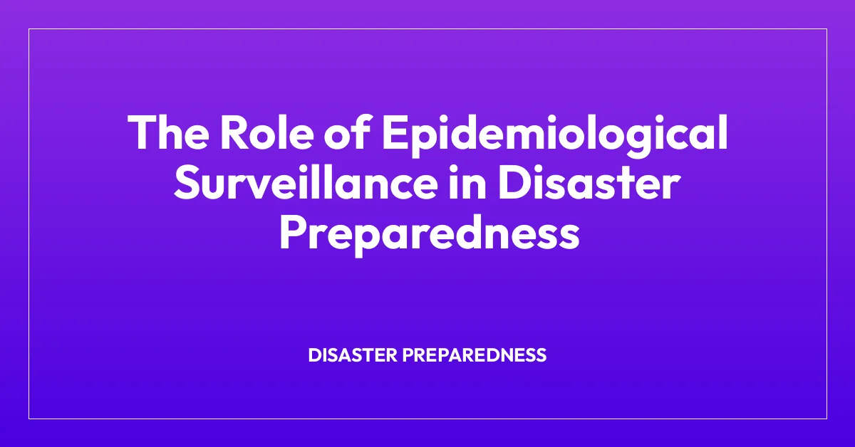 The Role of Epidemiological Surveillance in Disaster Preparedness