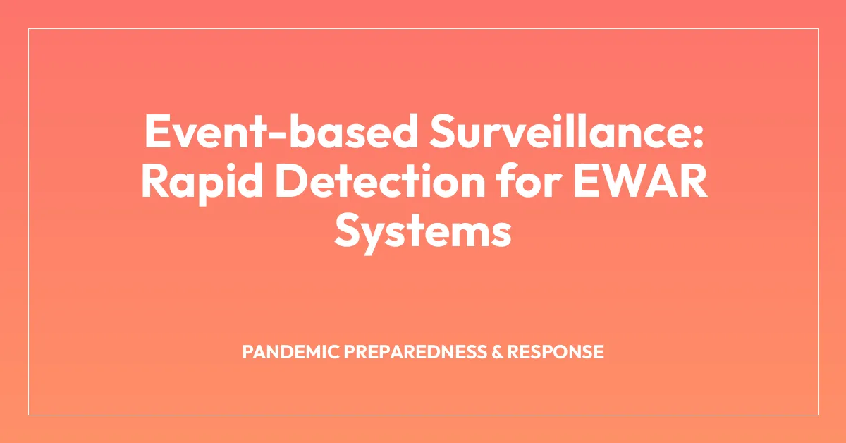 Event-based Surveillance: Rapid Detection for EWAR Systems