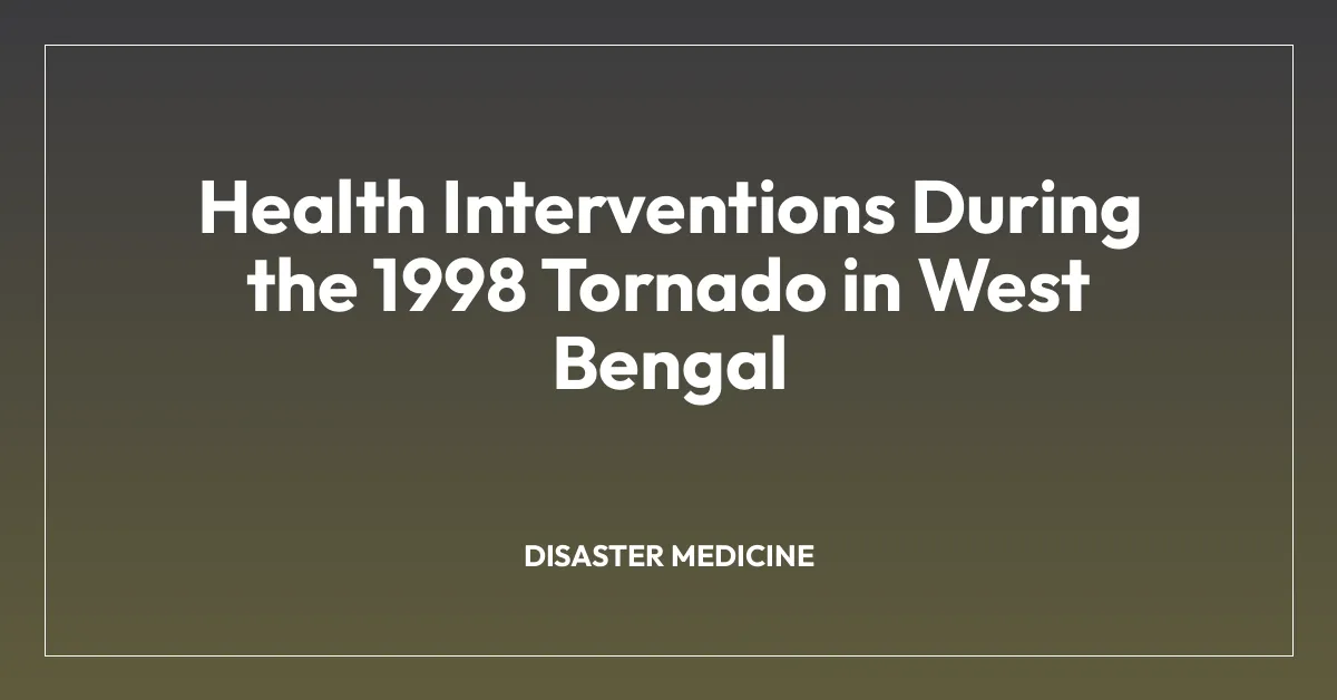 Health Interventions During the 1998 Tornado in West Bengal