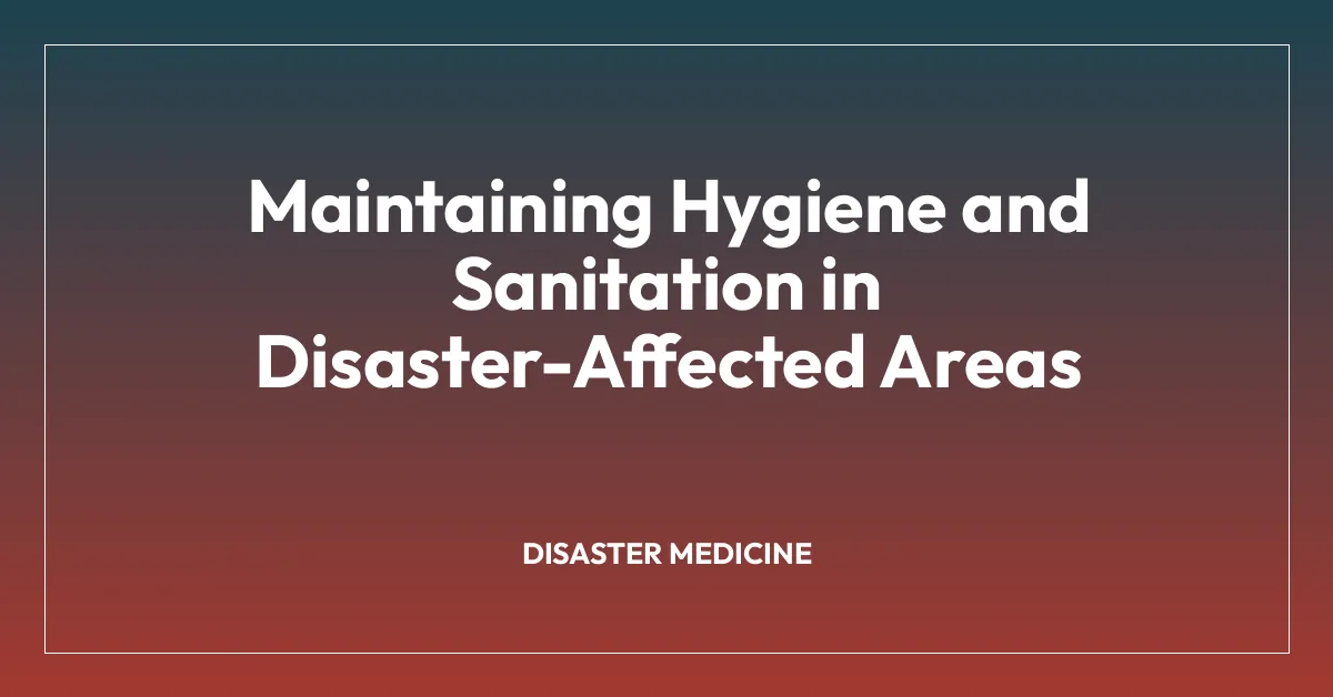 Maintaining Hygiene and Sanitation in Disaster-Affected Areas