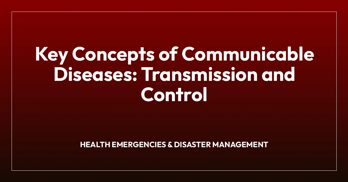 Key Concepts of Communicable Diseases: Transmission and Control