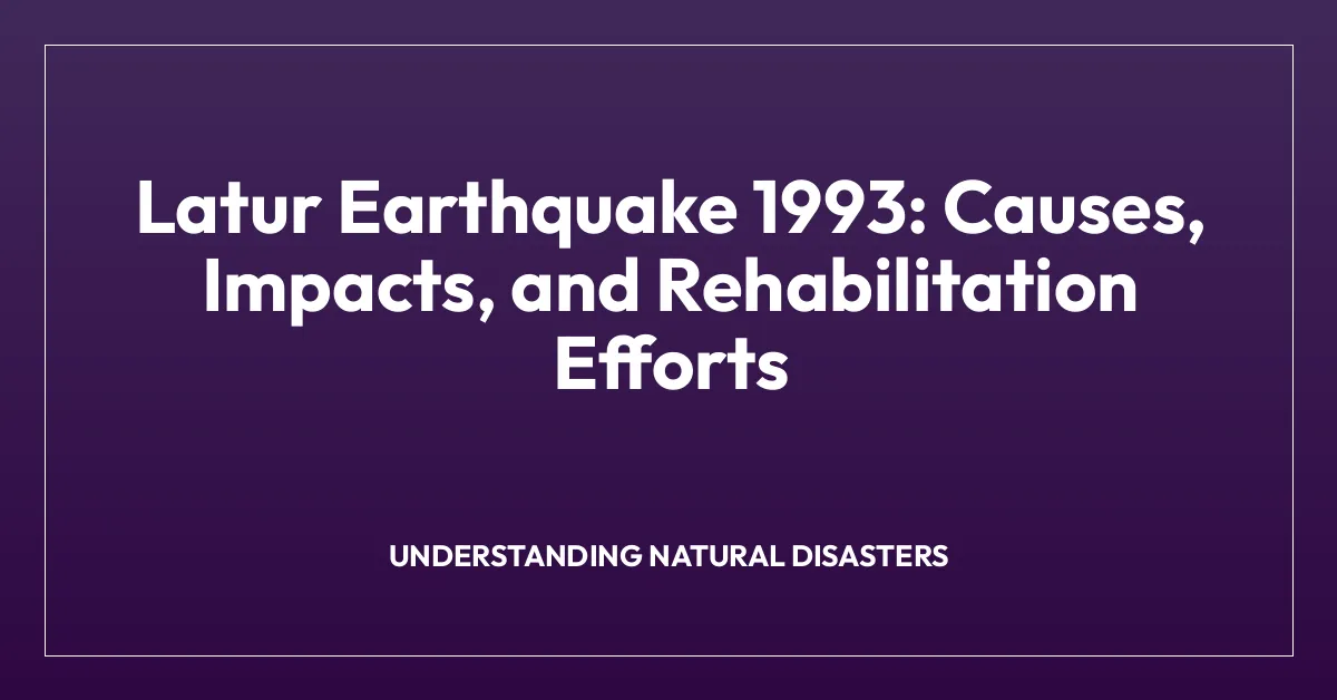 Latur Earthquake 1993: Causes, Impacts, and Rehabilitation Efforts