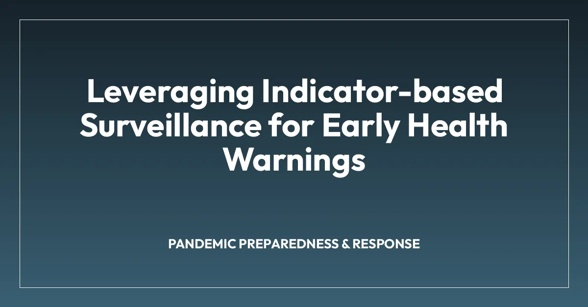 Leveraging Indicator-based Surveillance for Early Health Warnings