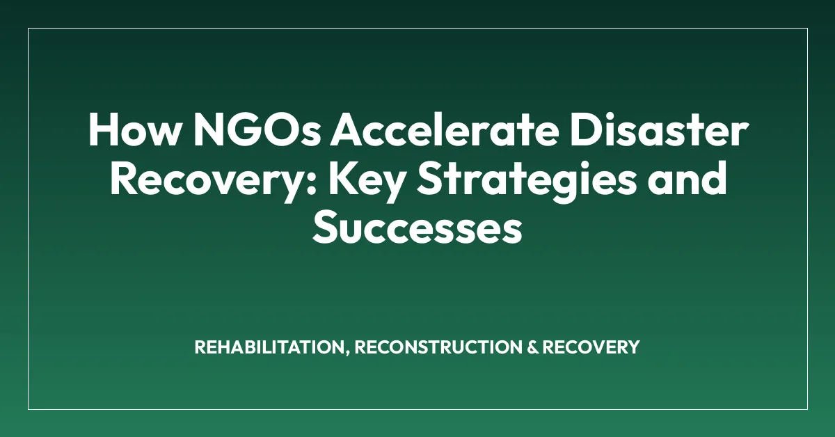 How NGOs Accelerate Disaster Recovery: Key Strategies and Successes