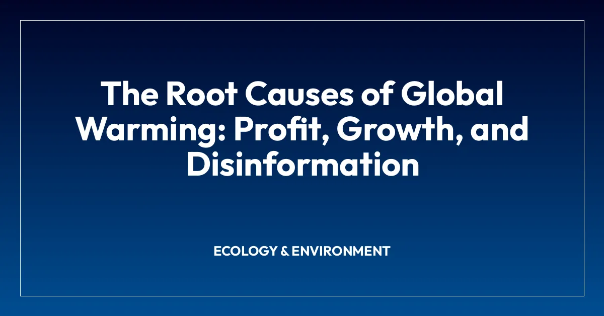 The Root Causes of Global Warming: Profit, Growth, and Disinformation