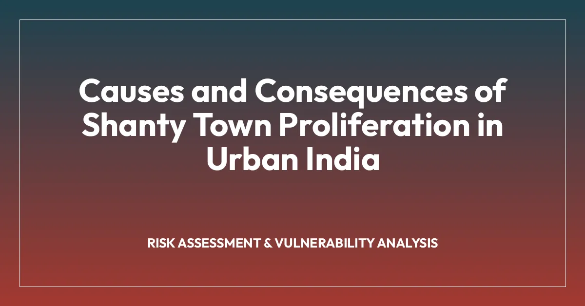 Causes and Consequences of Shanty Town Proliferation in Urban India