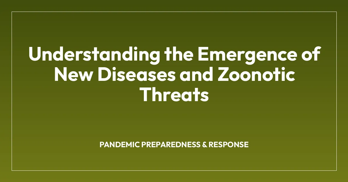 Understanding the Emergence of New Diseases and Zoonotic Threats