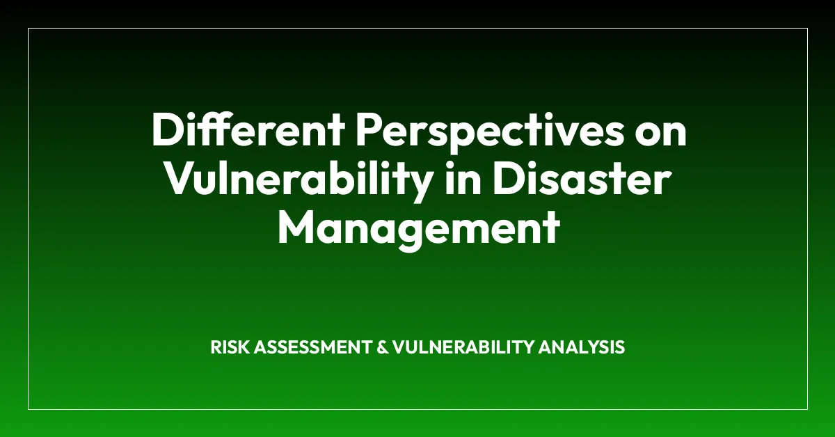 Different Perspectives on Vulnerability in Disaster Management