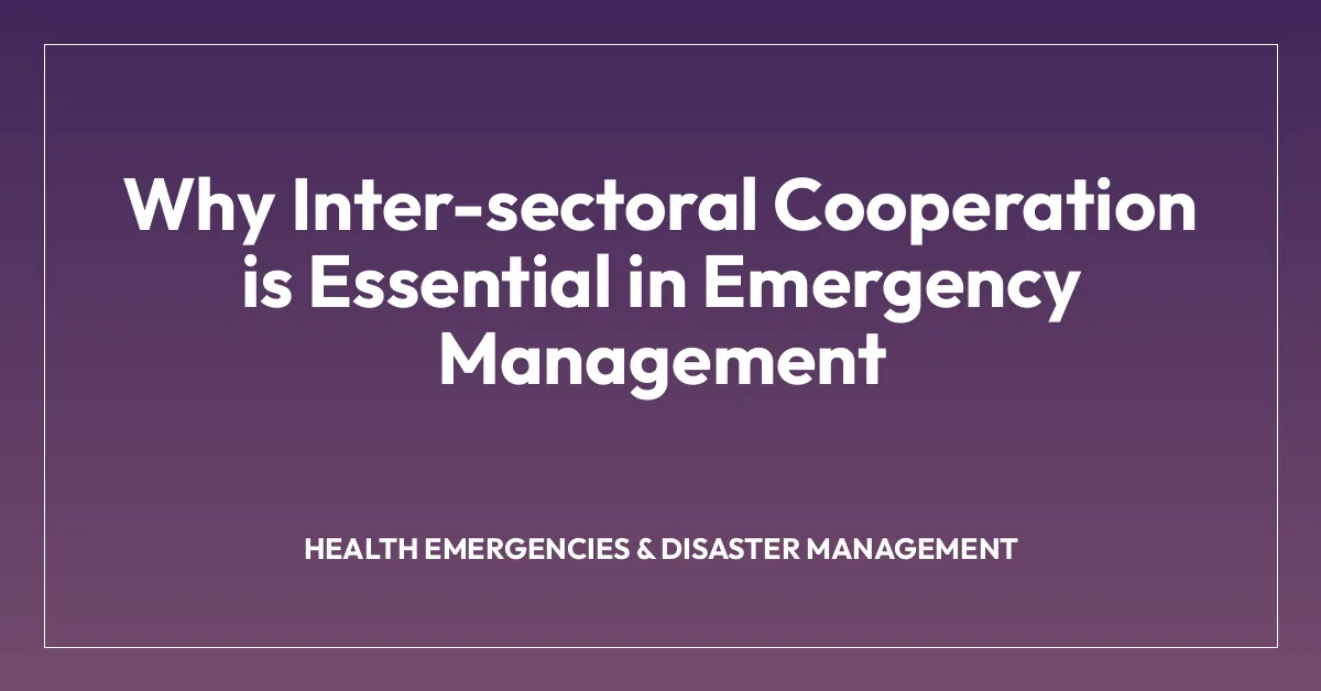 Why Inter-sectoral Cooperation is Essential in Emergency Management