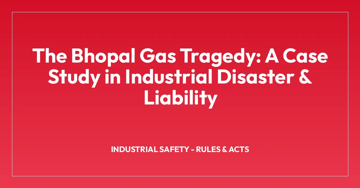The Bhopal Gas Tragedy: A Case Study in Industrial Disaster & Liability