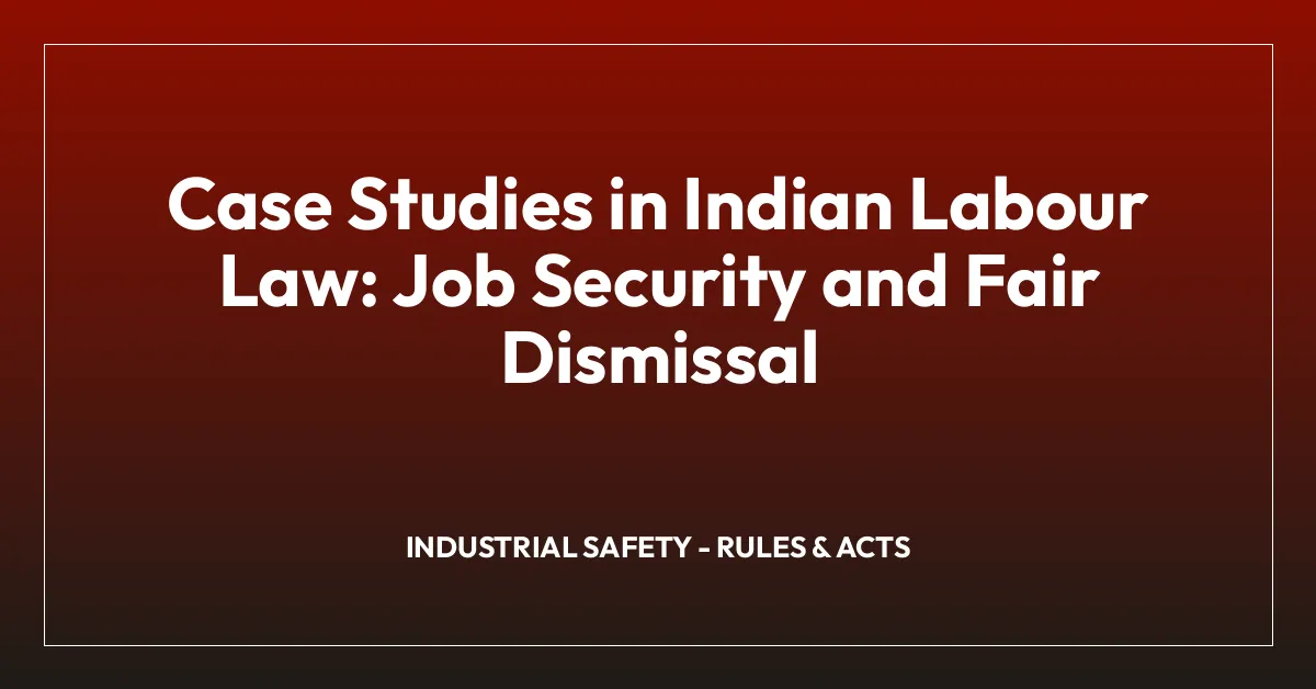 Case Studies in Indian Labour Law: Job Security and Fair Dismissal