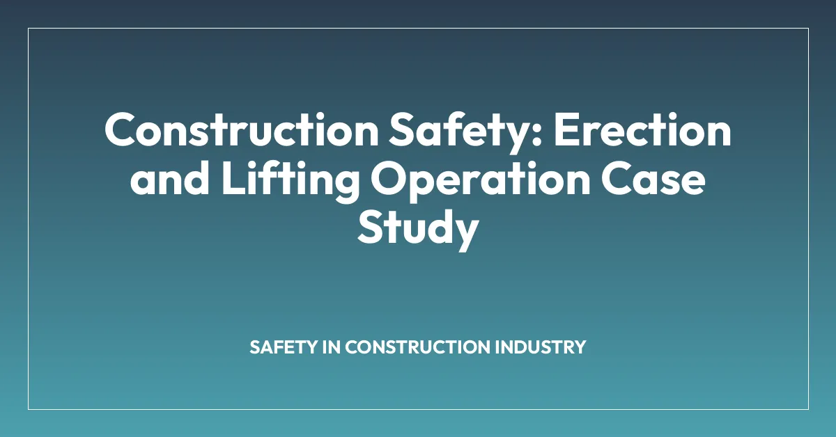 Construction Safety: Erection and Lifting Operation Case Study