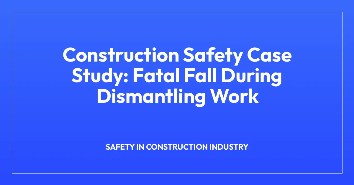Construction Safety Case Study: Fatal Fall During Dismantling Work
