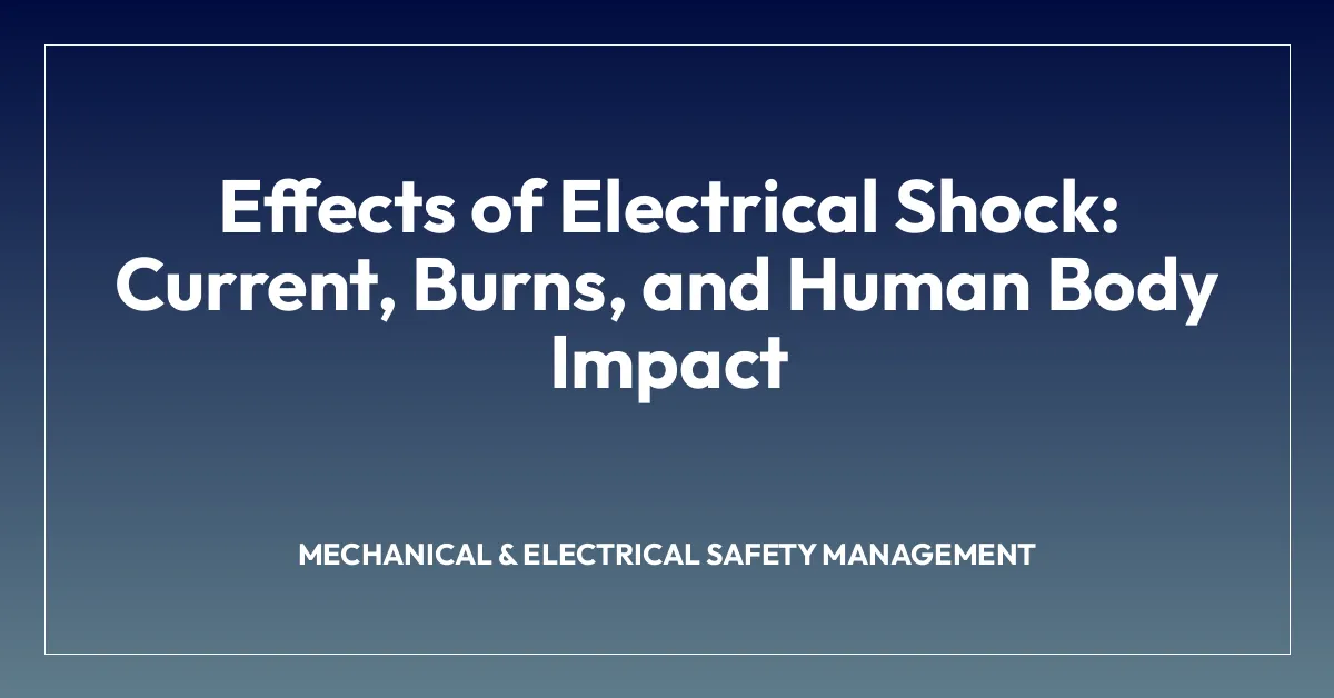 Effects of Electrical Shock: Current, Burns, and Human Body Impact
