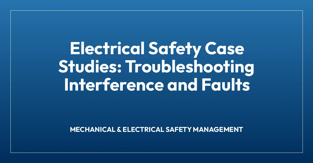 Electrical Safety Case Studies: Troubleshooting Interference and Faults
