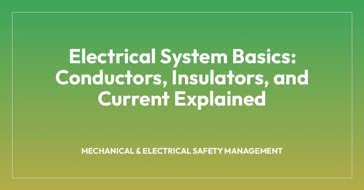 Electrical System Basics: Conductors, Insulators, and Current Explained
