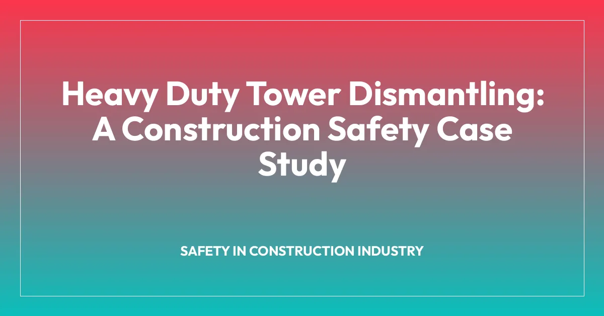Heavy Duty Tower Dismantling: A Construction Safety Case Study