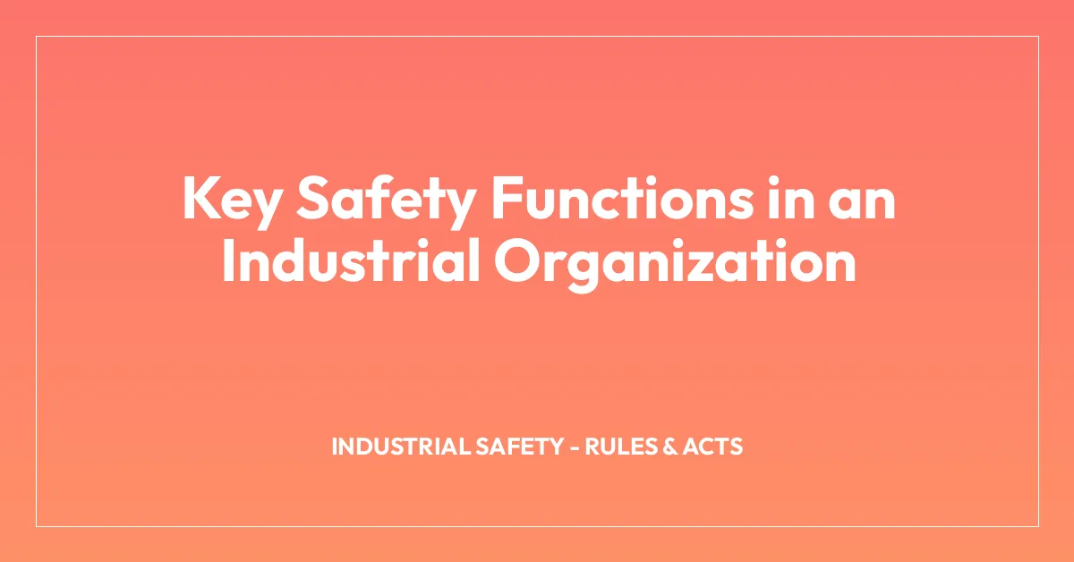 Key Safety Functions in an Industrial Organization