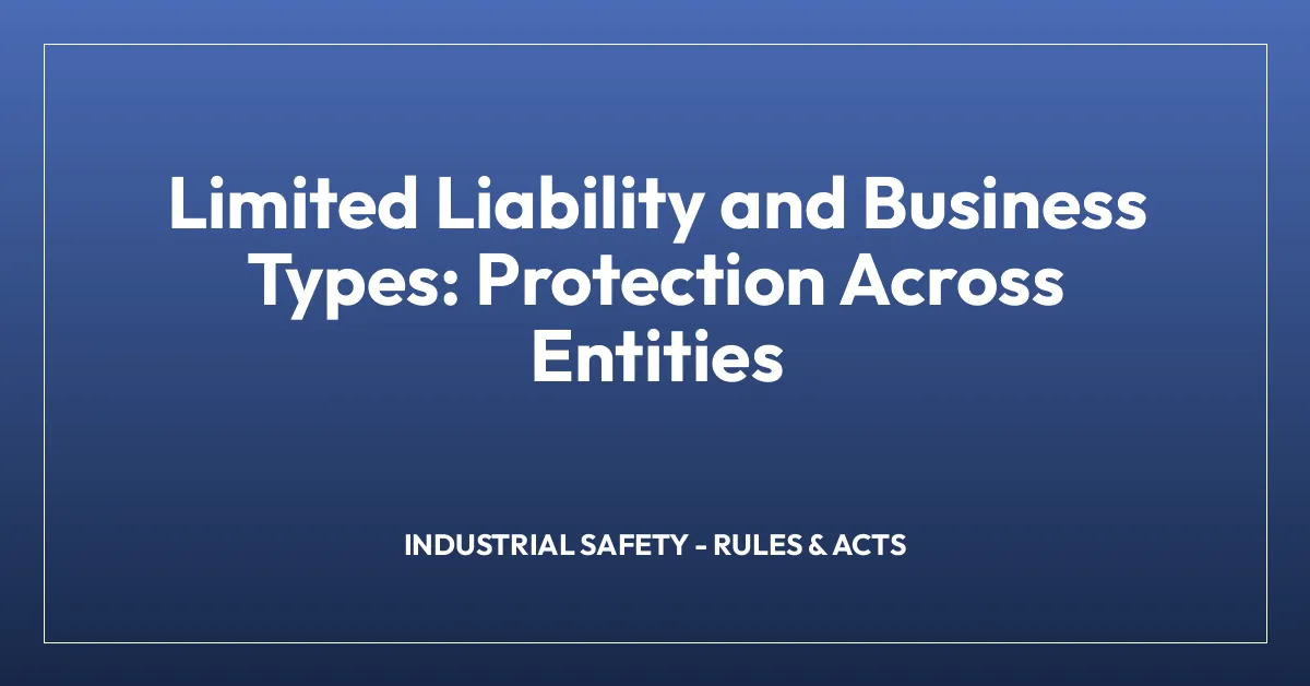 Limited Liability and Business Types: Protection Across Entities