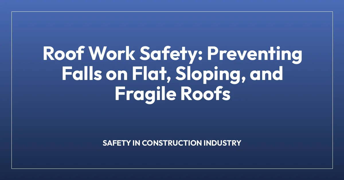 Roof Work Safety: Preventing Falls on Flat, Sloping, and Fragile Roofs