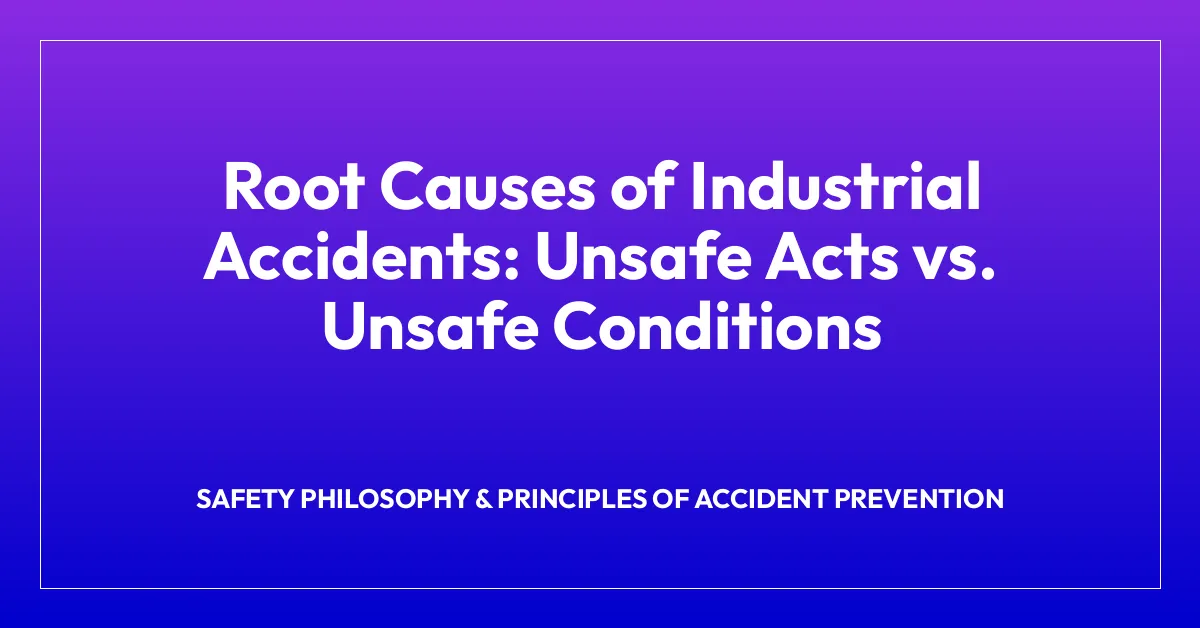 Root Causes of Industrial Accidents: Unsafe Acts vs. Unsafe Conditions