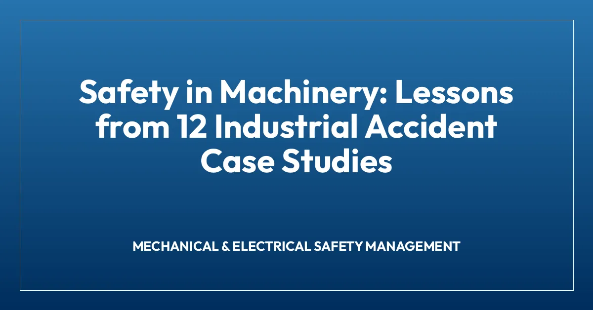 Safety in Machinery: Lessons from 12 Industrial Accident Case Studies